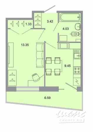 1-к квартира, 32.8 м², этаж 15/15 Бугры - изображение 1