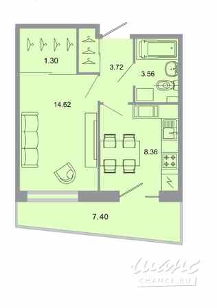 1-к квартира, 33.1 м², этаж 15/15 Бугры - изображение 1