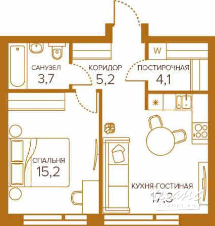 1-к квартира, 45.5 м², этаж 8/8 Москва - изображение 2
