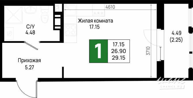 1-к квартира, 29.15 м², этаж 4/22 Всеволожск - изображение 3