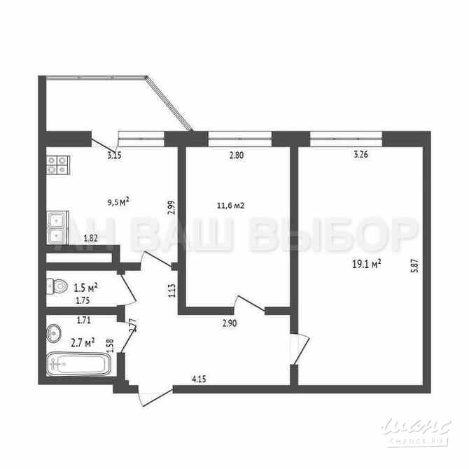 Продам 2-комнатную квартиру 51,5 м², этаж 15/17 Тюмень - изображение 3