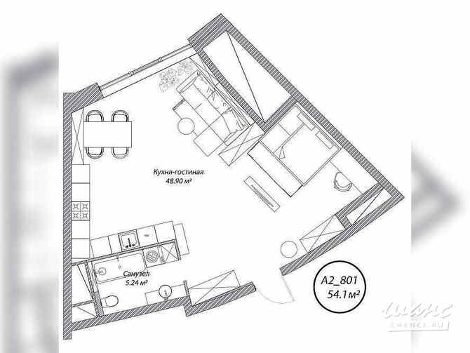1-к квартира, 54.1 м², этаж 8/10 Москва - изображение 1