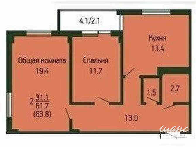 2-к квартира, 63.6 м², этаж 2/9 Краснодар - изображение 2