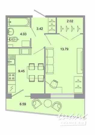 1-к квартира, 33.9 м², этаж 15/15 Бугры - изображение 1