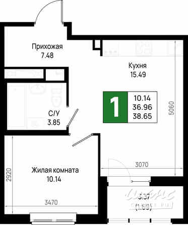 1-к квартира, 38.65 м², этаж 19/22 Всеволожск - изображение 3
