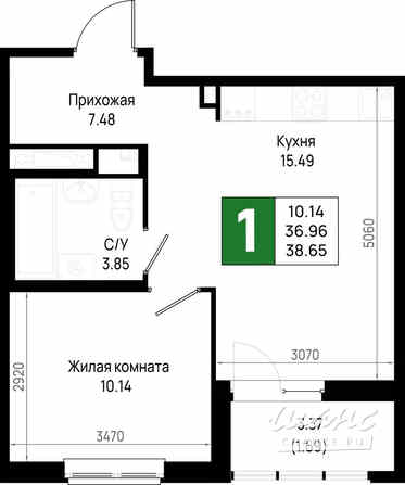 1-к квартира, 38.65 м², этаж 21/22 Всеволожск - изображение 3
