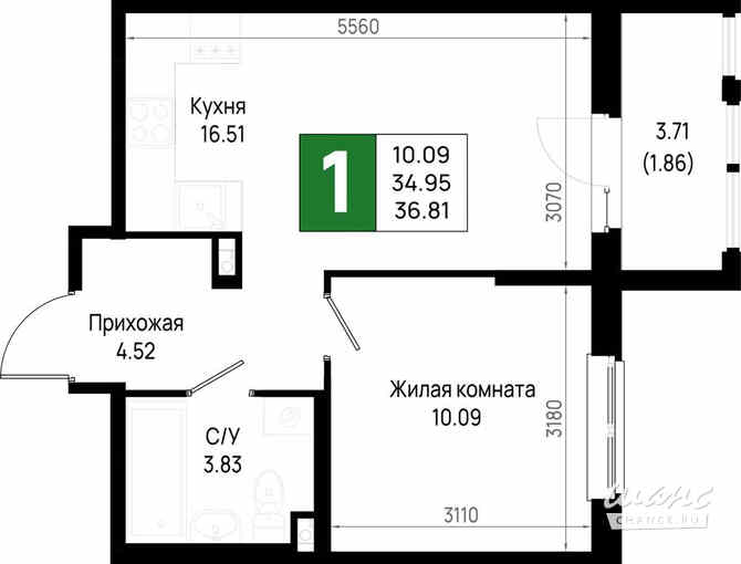 1-к квартира, 36.81 м², этаж 10/22 Всеволожск - изображение 3