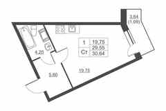 1-к квартира, 29.4 м², этаж 10/11