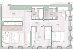 2-к квартира, 63.54 м², этаж 18/44