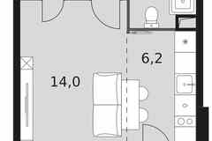 1-к квартира, 29.2 м², этаж 2/22