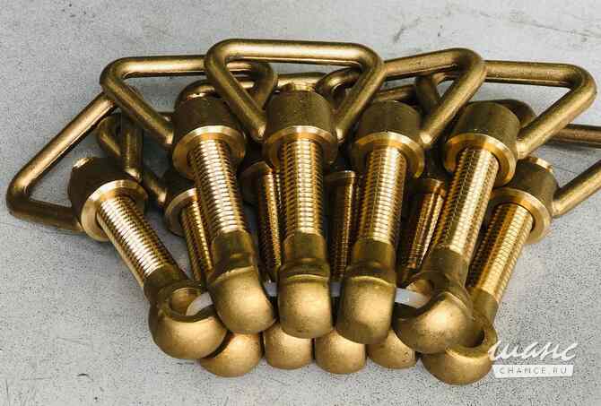 комплект М14 (гайка-барашек/болт откидной) латунные Тюмень - изображение 1