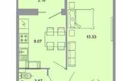 1-к квартира, 32.4 м², этаж 17/20