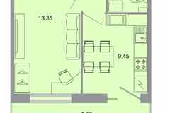 1-к квартира, 32.8 м², этаж 15/15