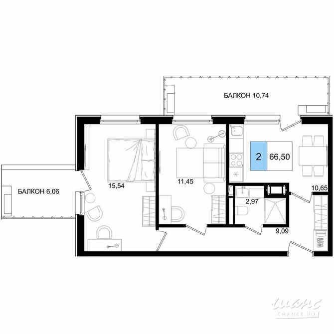 2-к квартира, 66.5 м², этаж 2/9 Анапа - изображение 3