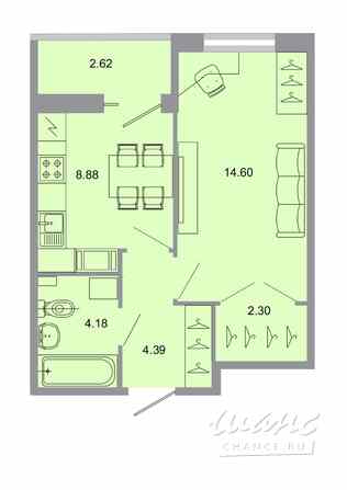 1-к квартира, 34.8 м², этаж 15/15 Бугры - изображение 1