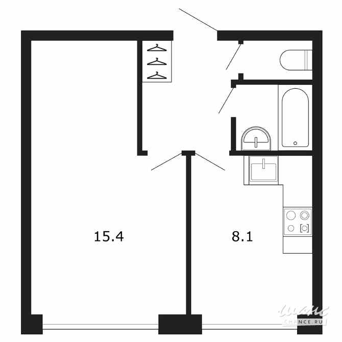 1-к квартира, 30.5 м², этаж 3/9 Санкт-Петербург - изображение 3