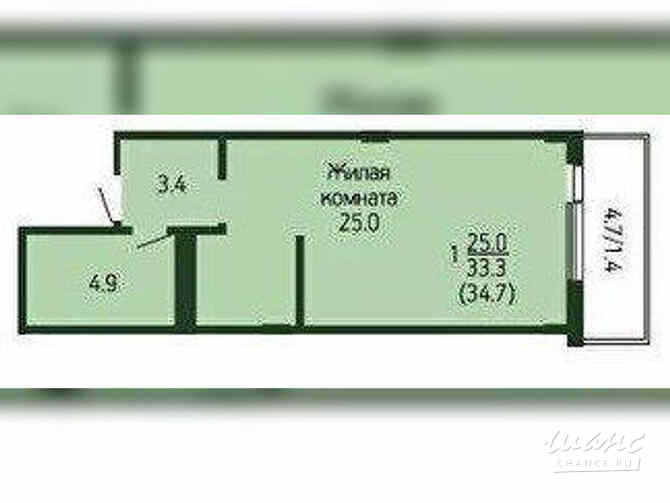 1-к квартира, 34.7 м², этаж 5/9 Краснодар - изображение 3
