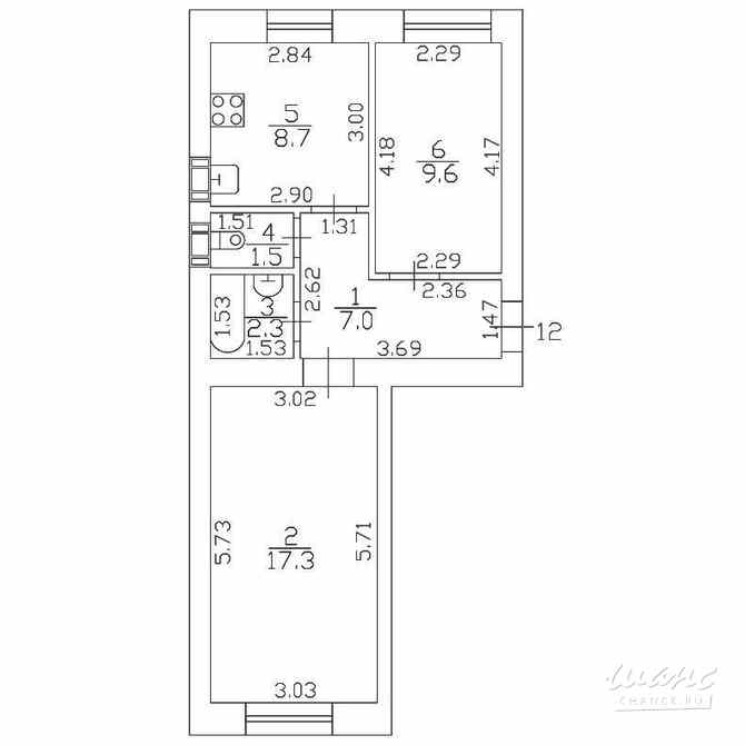 2-к квартира, 46.4 м², этаж 3/9 Санкт-Петербург - изображение 1