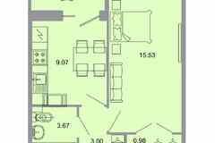 1-к квартира, 32.5 м², этаж 16/20