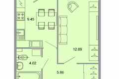 1-к квартира, 32.3 м², этаж 2/15