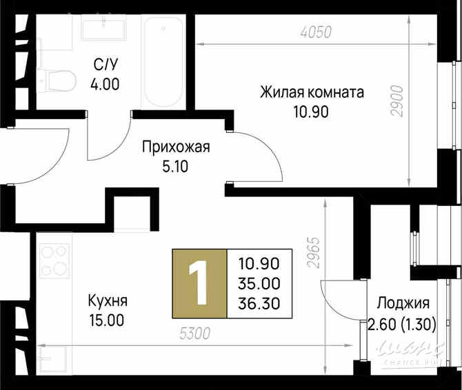 1-к квартира, 36.3 м², этаж 2/12 Анапа - изображение 3