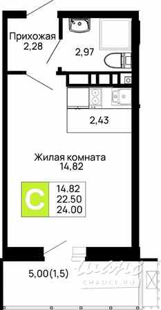 1-к квартира, 24 м², этаж 14/16 Майкоп - изображение 3