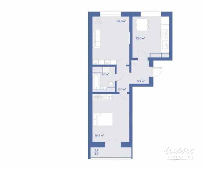 2-к квартира, 56.8 м², этаж 4/20 Троицк - изображение 3