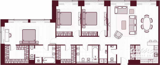 4-к квартира, 131.3 м², этаж 39/40 Москва - изображение 3