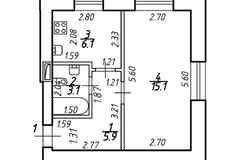 1-к квартира, 30.2 м², этаж 1/9