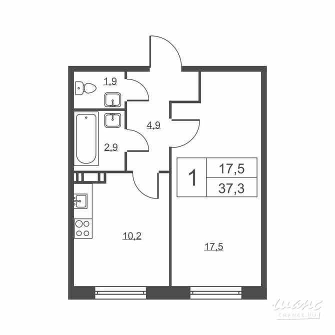 1-к квартира, 37.3 м², этаж 2/14 Санкт-Петербург - изображение 1