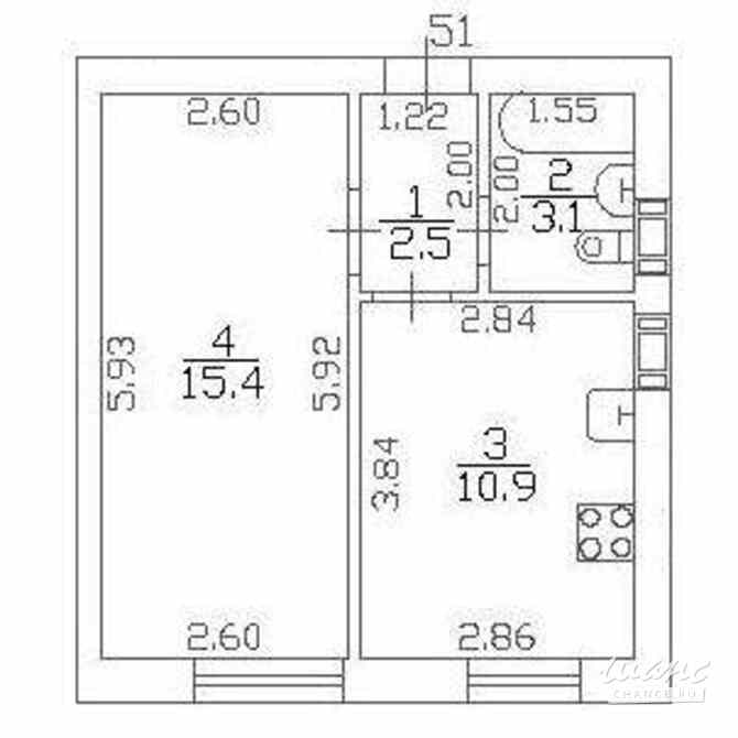 1-к квартира, 31.9 м², этаж 4/9 Санкт-Петербург - изображение 1