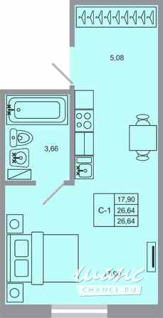 1-к квартира, 26.64 м², этаж 1/20 Бугры - изображение 1