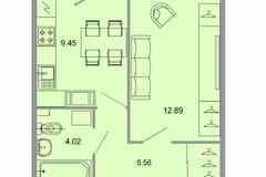 1-к квартира, 32.1 м², этаж 12/15