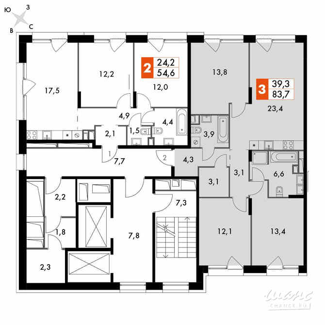 3-к квартира, 83.7 м², этаж 10/17 Москва - изображение 4