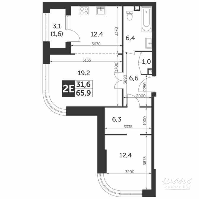 2-к квартира, 65.9 м², этаж 20/47 Москва - изображение 1