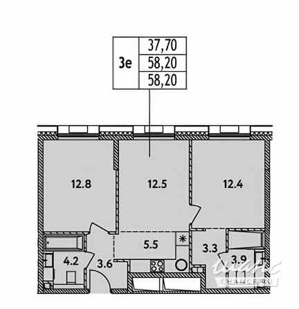 2-к квартира, 58.2 м², этаж 3/8 Москва - изображение 5