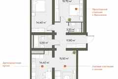 2-к квартира, 80.1 м², этаж 5/6