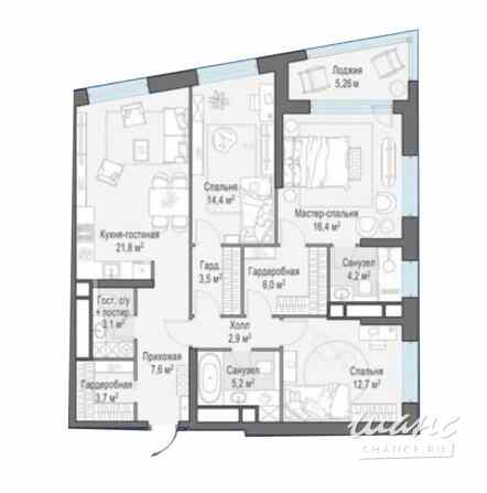 3-к квартира, 102.7 м², этаж 10/29 Москва - изображение 4