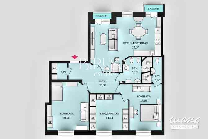 3-к квартира, 108.6 м², этаж 6/6 Москва - изображение 3
