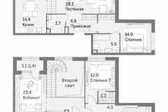 4-к квартира, 135.8 м², этаж 35/37