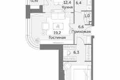 2-к квартира, 65.9 м², этаж 20/47