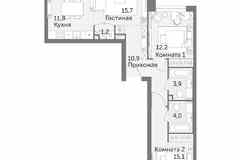 3-к квартира, 76.2 м², этаж 4/28