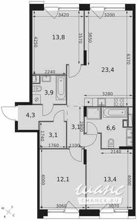 3-к квартира, 84.3 м², этаж 10/17 Москва - изображение 1