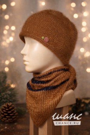 ✨ Вязаный комплект ручной работы: шапка + платок ✨ Димитровград - изображение 1