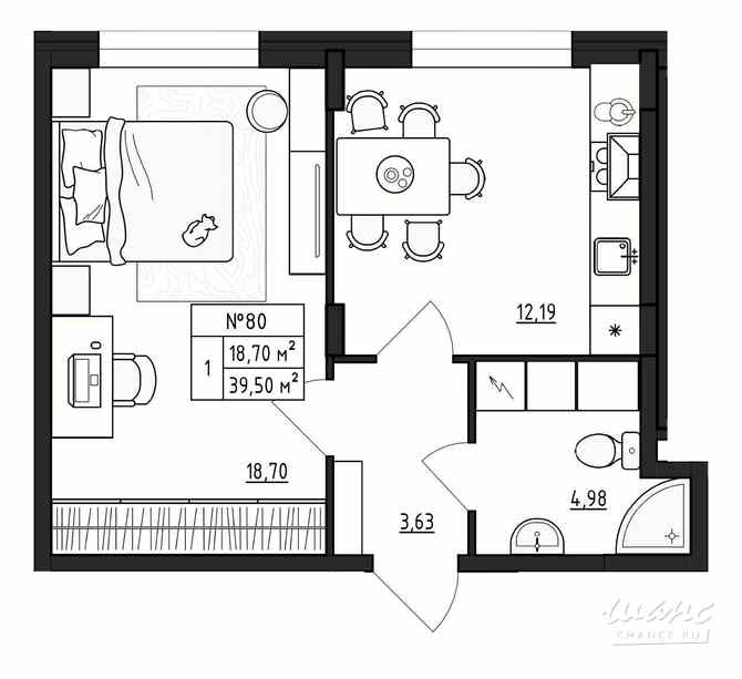 1-к квартира, 39.5 м², этаж 1/4 Гатчина - изображение 3