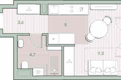 1-к квартира, 24.6 м², этаж 13/13