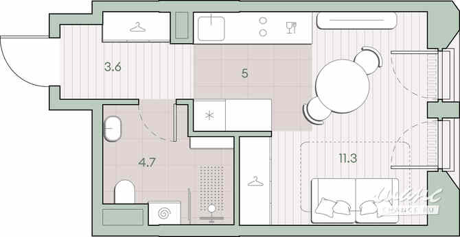 1-к квартира, 24.6 м², этаж 13/13 Москва - изображение 1