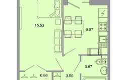 1-к квартира, 33 м², этаж 4/20