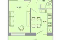 1-к квартира, 33 м², этаж 6/15