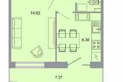 1-к квартира, 32.8 м², этаж 13/15